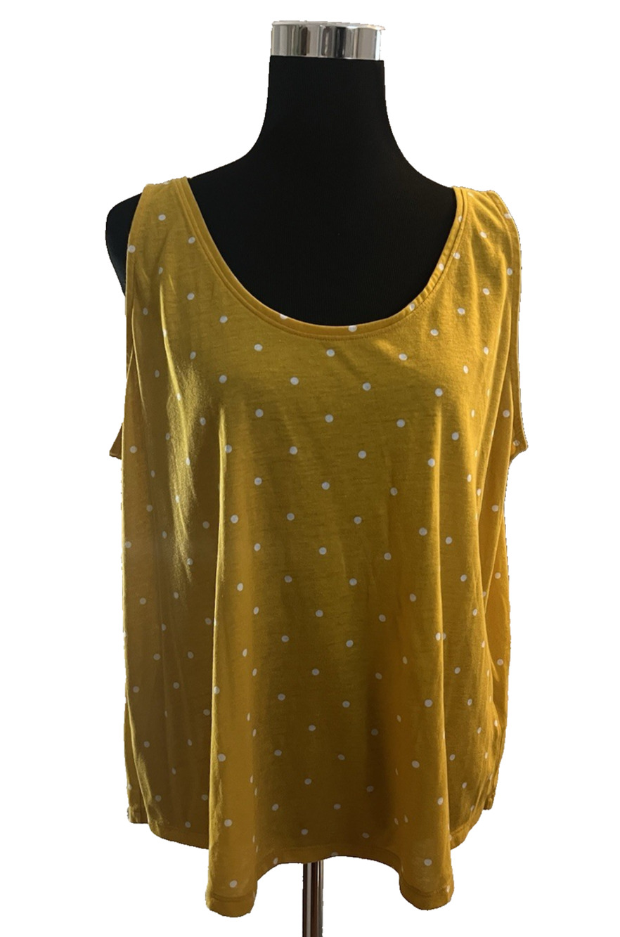Old Navy Sleeveless Polka Dot Tank Top Mustard Yellow Size XL